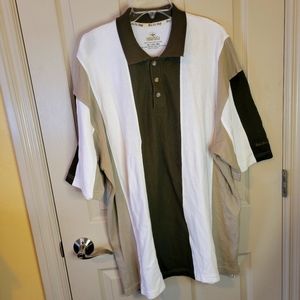 Redhead  Mens Multicolor Brown & Tan Stripe Polo Shirt - Size 2XL 2TG